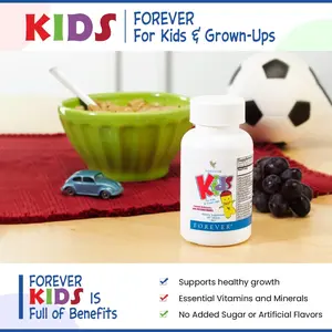 Forever Living - Kids Chewable Multivitamin - Grape Flavor for Healthy Growth and Development - No Artificial Flavors - 120 Tablets (Pack of 2)