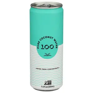 100 Coconuts Pure Coconut Water 100% Raw & Refreshing 11 fl oz Natural Electrolytes No Added Sugars Eco-Friendly Packaging