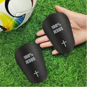 Mini Football Shin Guards Pair, Cross Series Unisex Thick Sports Protection Gear, Fitted Calf Design, All-Season Suitable