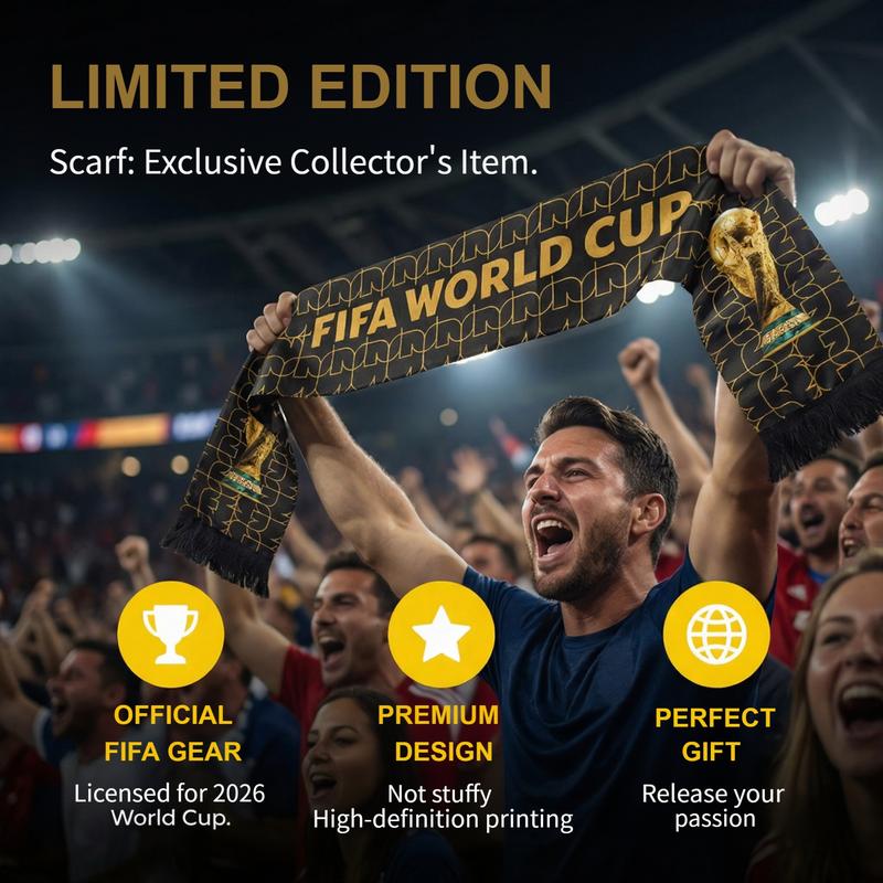 FIFA World Cup 2026 Fan Support Scarf High-Definition Print Lightweight Polyester Non-Stuffy Perfect for Fans Game Days Collect Gift Daily Wear FIFA World Cup 2026 Fan Support Scarf High-Definition Print Lightweight Polyester Non-Stuffy Perfect for Fans Game Days Collect Gift Daily Wear