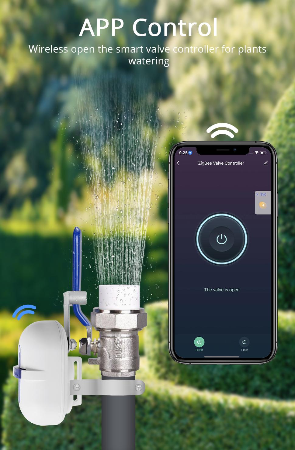 Smart Water Valve, WiFi Water Shutoff Valve Works with Alexa & Google Voice Control Smart Life App Control, Remote Water ShutOff Valve, Easy Install on 1/2" to 1" in Pipe (WiFi Version)