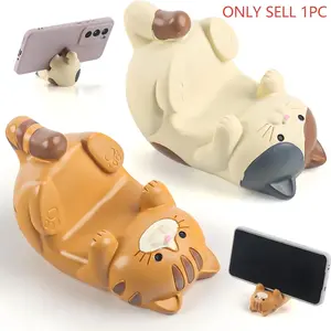 Cat Phone Stand Holder, Durable Resin Desktop Decorative Ornament, Eye Glass Rack, Unique Desk Accessory, Aesthetic Perfect for Home Office