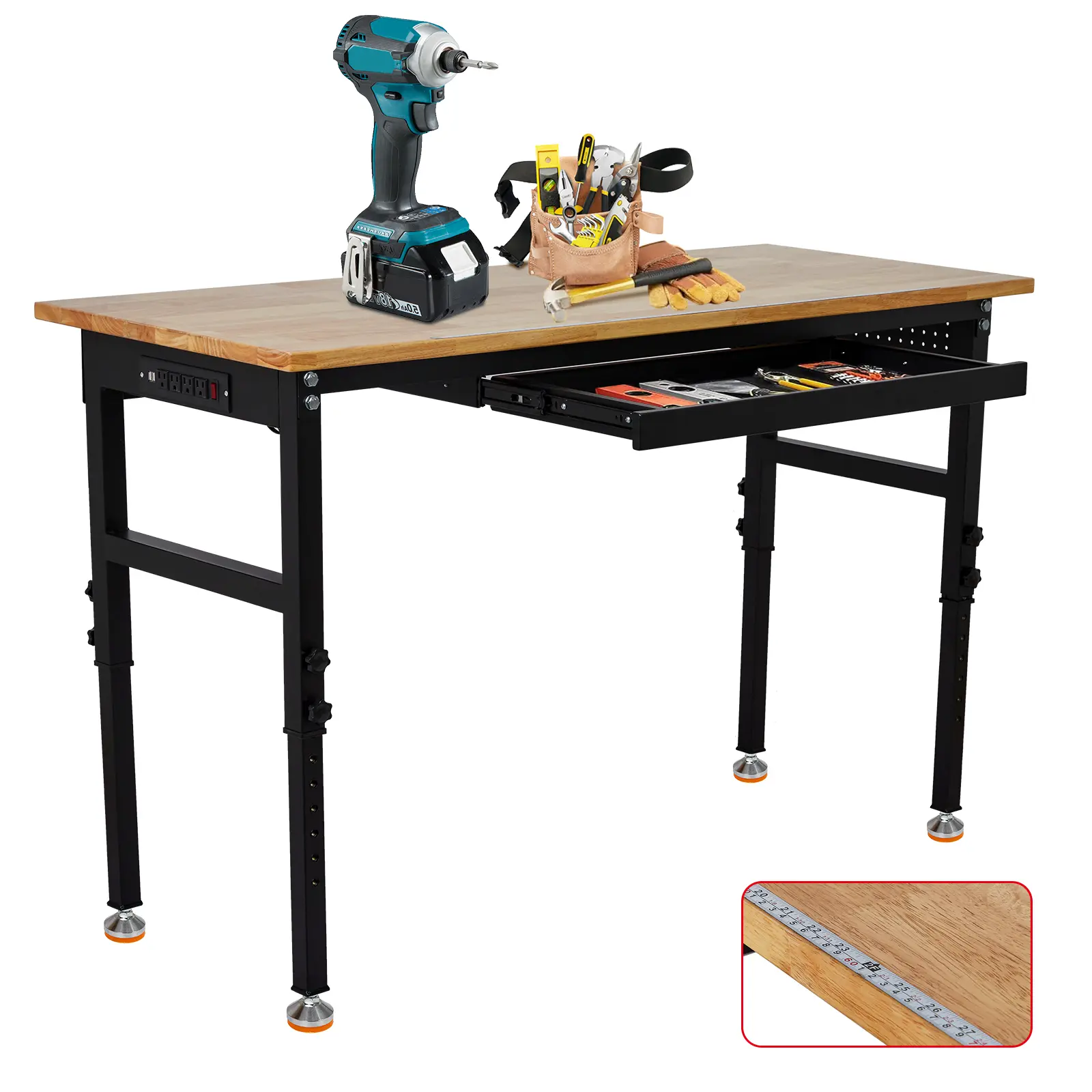 Satisfying Garage Setup! 8FT Adjustable Workbench with Scale & Pegboard - 2200Lbs Heavy-Duty Crafting Table - Dream Tool Organizer Station for DIYers, Creators & Workshop Joy