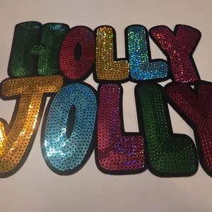 Sparkly Iron-on Patches 10 Inches for Sweatshirts Bags Pillows Easy to Apply Various Projects