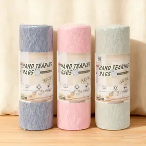 Premium Disposable Cleaning Cloths 2 Rolls 40 Pieces Multi-Purpose Towels 25cm x 25cm, Essential Household Helpers