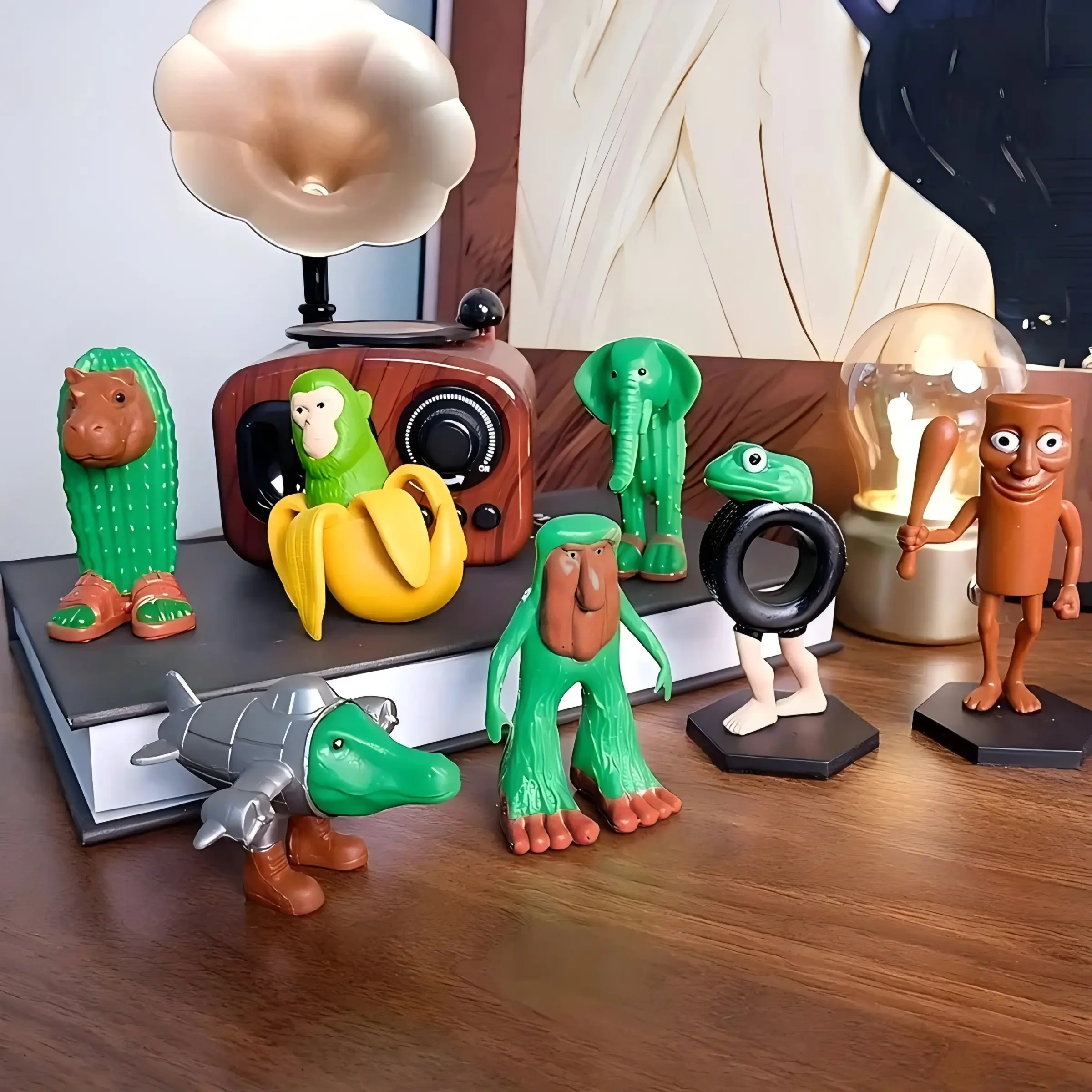 8pcs 1Set ltalian Brainrot Plastic Toy Figures ToySet Tung Tung Tung Sahur Tralalero Tralala Whimsical Figurines, Decorative Sculptures,Desktop Omaments, Halloween, Christmas, New Year, Birthday Gifts