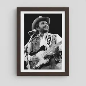 Merle Haggard Vintage Country Poster - Outlaw Country Legend Wall Art - Black & White Aesthetic Music Decor