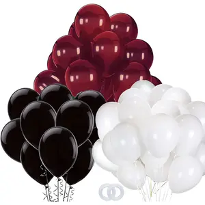 Graduation Decorations Maroon Black 2025/Burgundy Black Graduation Party Decorations 30Pcs Burgundy White Balloons/Maroon Party Decor Birthday Wedding