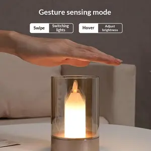Flameless LED Flickering Candle Light with Motion Sensor - Battery-Operated Realistic Indoor Use Mood Lighting for Living Room, Bedroom
