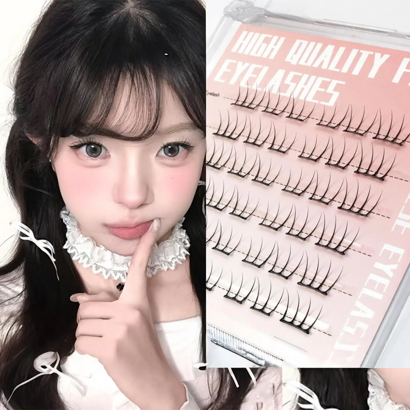 Self Adhesive DIY Lashes No Glue Needed Reusable Bottom Lash 5D Fluffy Cluster Eyelash Korean DIY Manga Lash Extension At Home 2026 New