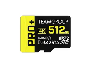 Team 512GB Pro+ microSDXC UHS-I/U3 Class 10 Memory Card with Adapter, compatible with Nintendo-Switch, Steam Deck, and ROG Ally, Speed Up to 160MB/s (TPPMSDX512GIA2V3003)