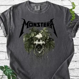Monstera Skull T-Shirt, Comfort Colors Tee