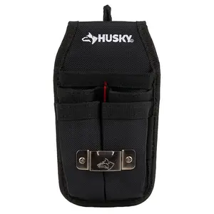 5 in. 5-Pocket Black Four Barrel Tool Belt Pouch with Durable Construction and Secure Closure