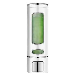 Soap Dispenser Wall-Mounted, 400ml Large Capacity No-Drill Installation for Shower Gel, Shampoo, Conditioner & Dish Detergent – Ideal for Bathroom, Kitchen, Home & Hotel (White)