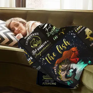 Fishing BlanKet Gifts for men , Unique Fishing Gift for Fisherman, Fishing Gifts for Women 60x80BLANKET
