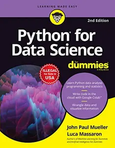 USED-WILEY INDIA PYTHON FOR DATA SCIENCE FOR DUMMIES, 2ND EDITION by Luca Massaron John Paul Mueller (Paperback)