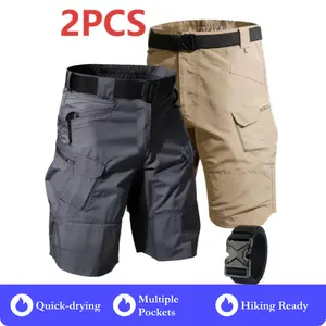 Men's 2-pack Tactical Cargo Pants That Are Lightweight, Quick-drying, Breathable, Multiple Pockets (including Waistband) - Ideal For Hiking, Outdoor Activities, Mountain Gear And Casual Outings.