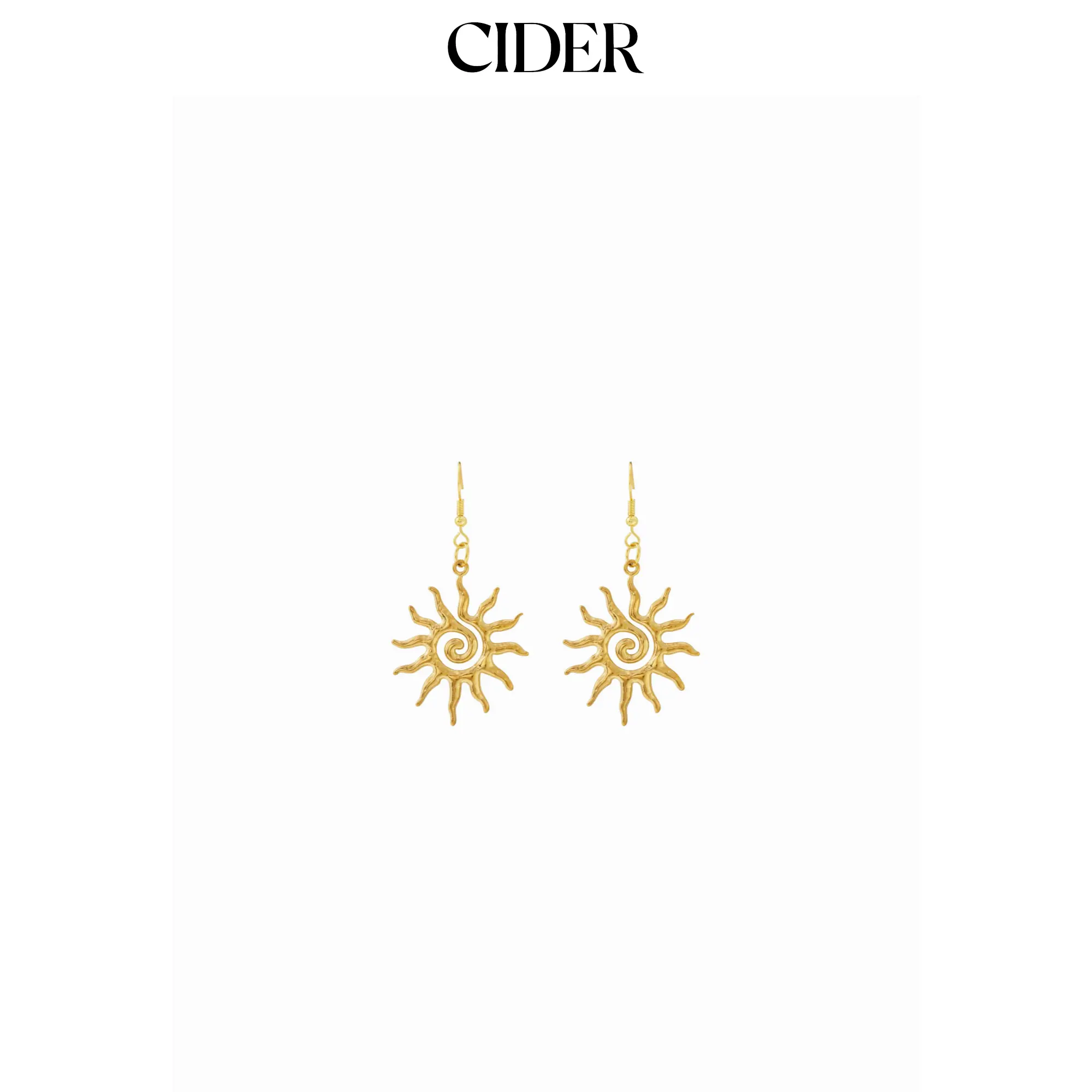 Cider Sun Pattern Design Dangle Earrings, Fashion Costume Jewelry Accessories