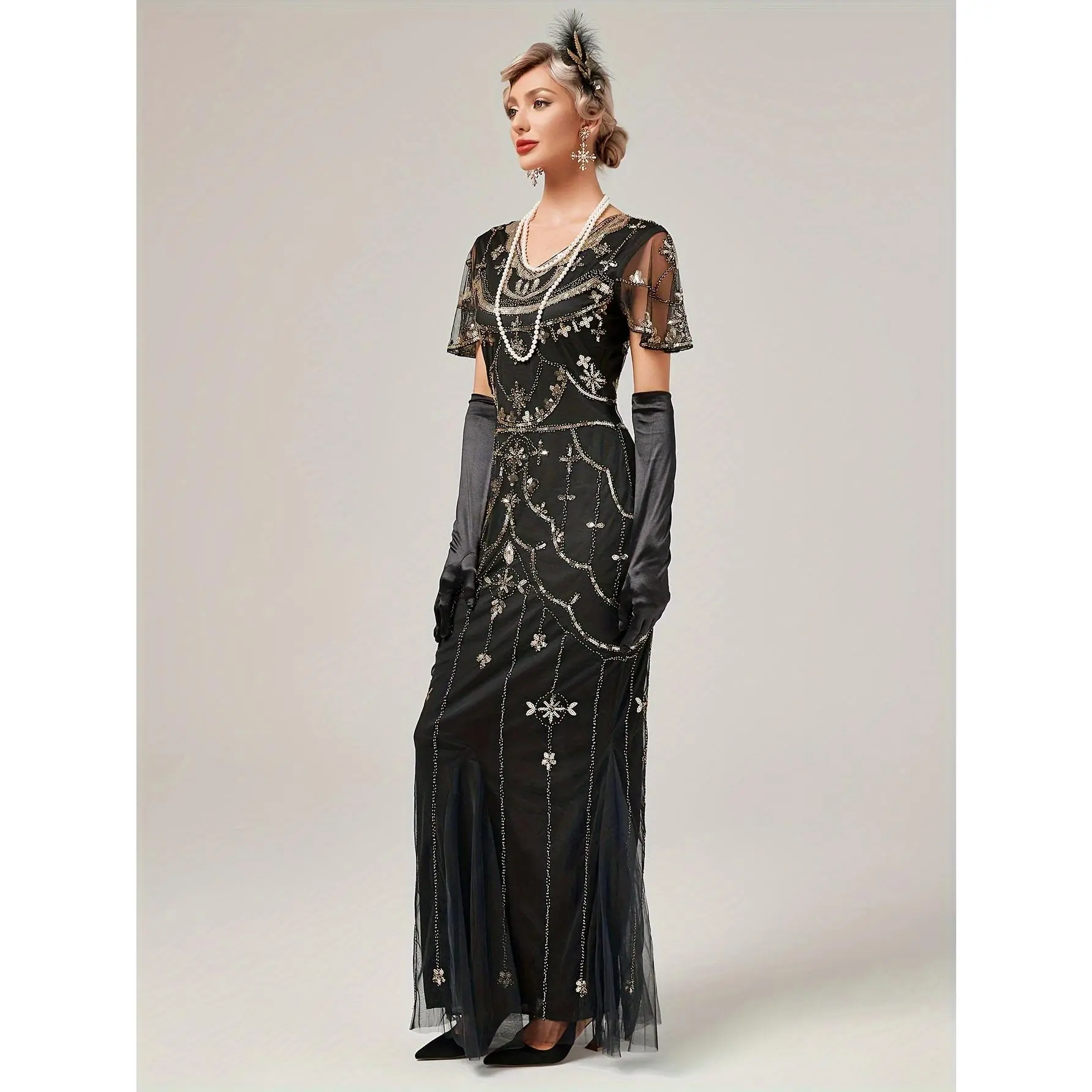 1920s Gatsby-Inspired Sequin Flapper Dress with Tassel Detail - Vintage Beaded Party & Banquet Gown for Women, Hand Wash/Dry Clean - TikTok Shop 1920s Gatsby-Inspired Sequin Flapper Dress with Tassel Detail - Vintage Beaded Party & Banquet Gown for Women, Hand Wash/Dry Clean - TikTok Shop