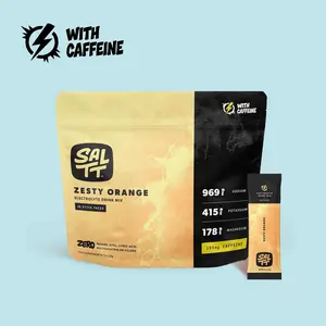 SALTT Zesty Orange Electrolyte Drink Mix - 100mg Caffeine - Sodium, Potassium, Magnesium - Zero Sugar - 30 Packets