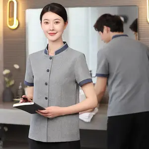Cleaning Work Clothes for Women Short-sleeved Tops for Housekeeping Hotel Rooms High-end Waiter Work Uniform
