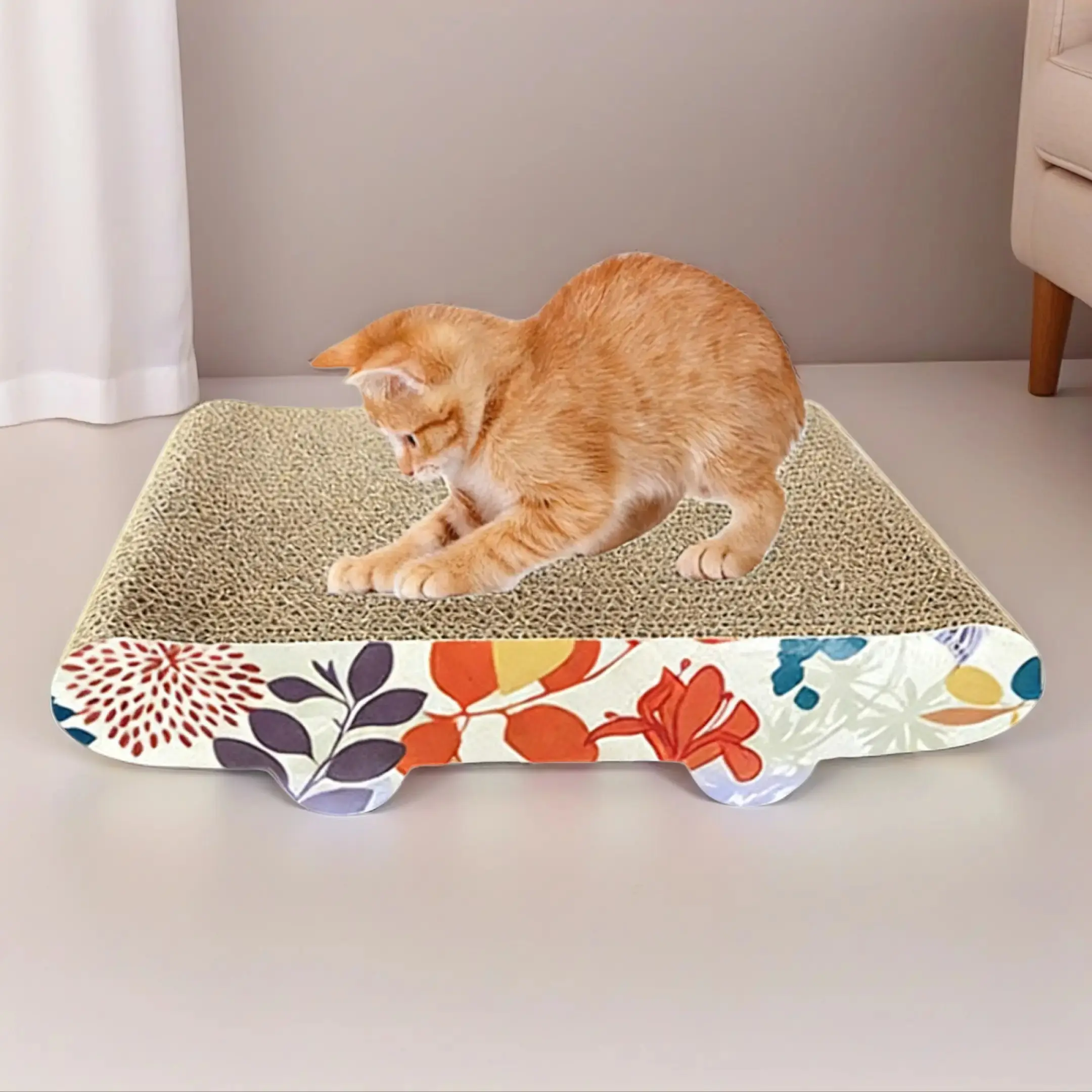 Double-Sided Durable Cat Scratcher, Twice as Long-Lasting, Wear-Resistant, No Shedding, Ideal for Pet Cats, Furniture Protector