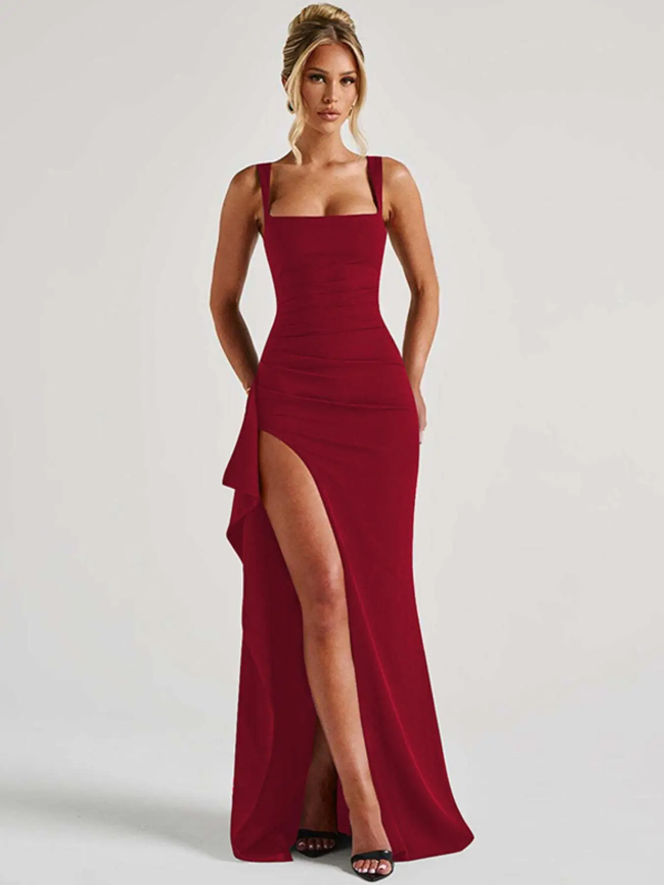 Women's Plain Backless Slip Dress with Thigh Split, Floor-Length Sleeveless Dress for Parties, Clubbing and Dates, Ladies' Elegant Sexy Clothes for All Seasons, Elegant Fitted Dresses - TikTok Shop Women's Plain Backless Slip Dress with Thigh Split, Floor-Length Sleeveless Dress for Parties, Clubbing and Dates, Ladies' Elegant Sexy Clothes for All Seasons, Elegant Fitted Dresses - TikTok Shop