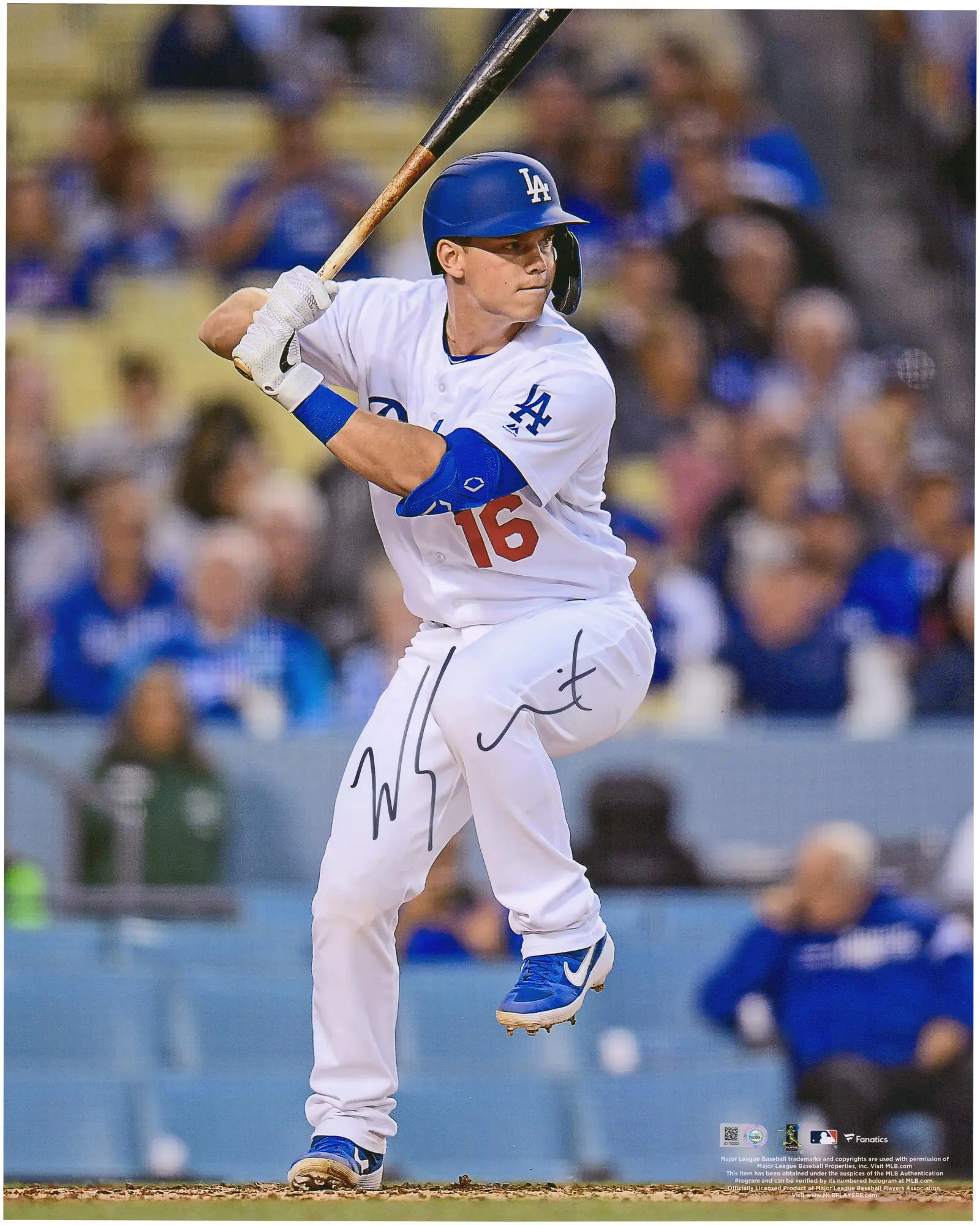 Will Smith Los Angeles Dodgers Autographed 16" x 20" Hitting Photograph - Fanatics Authentic Certified