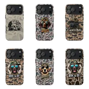 Country Dog Vibe Camouflage Phone Case Set – Hunting-Inspired Outdoor Aesthetic | Durable Tough Protective Cover | Perfect Gift For Hunting & Outdoor Lovers | Compatible With iPhone 11–17