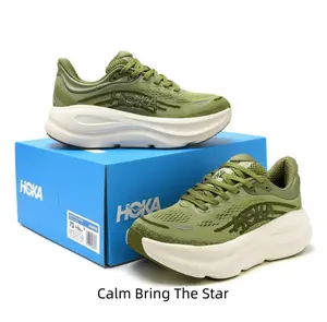 Olive Green Color Block Running Shoes Breathable Perforated Mesh Upper Cream White Ultra Thick Foam Platform Midsole Shock Absorbing Unisex Athletic Trainers ：