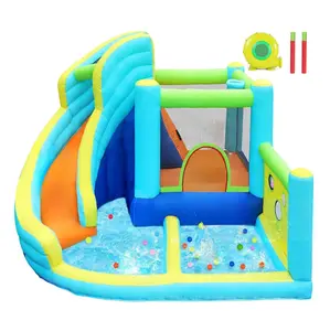 FBSPORT Inflatable Bounce House Water Slide Park, Bouncy Castle with Blower for Indoor & Outdoor, Jumping Castle with Slide, Climbing Wall, Basketball
