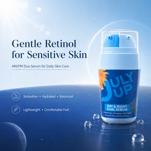 Day & Night Dual Serum Retinol & Peptide Complex for Face Anti-Aging | Hyaluronic Acid Moisturizer for Wrinkles, Fine Lines & Dark Spots | Firming & Lifting Skincare Routine for Glowing Glass Skin  Brightening Gentle