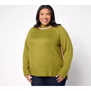 Peace Love World Crew Neck Long Sleeve Sweater