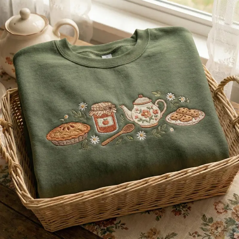 Grandma Cottage Core Sweatshirt, Hen in nest Embroidered Shirt, Vintage Style Sweatshirt, Cottagecore Style Shirt
