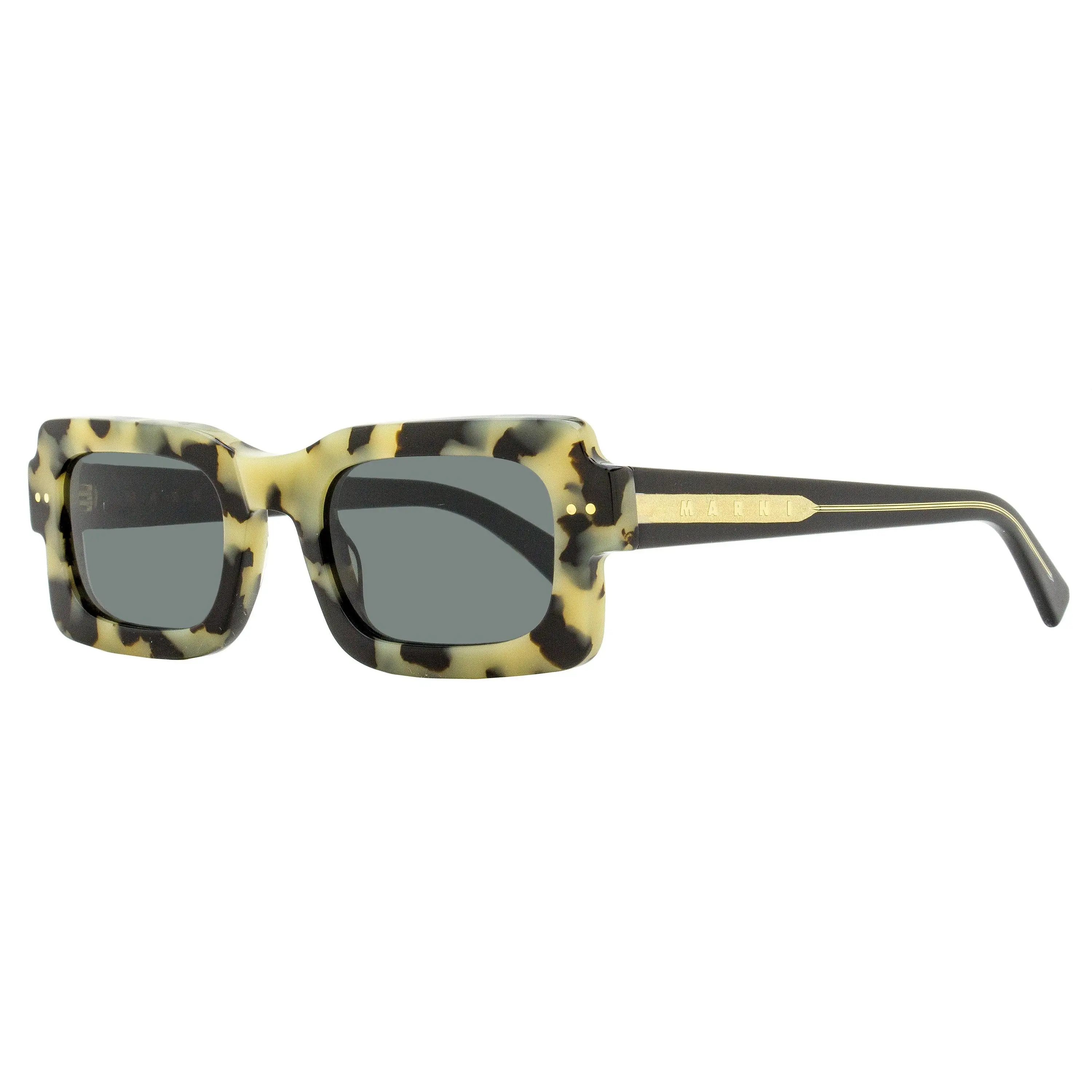 MARNI Lake Vostok 51mm Rectangular Sunglasses - Unisex Low-Profile Acetate Frame with Exposed Wire Core, Designer Eyewear with 100% UV Protection, Contemporary Fashion Accessory, Uv Protected