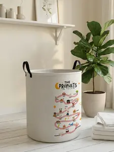 One dirty laundry basket, a laundry basket with a handle featuring a prophet pattern, a durable material-made household collapsible dirty laundry storage basket, a large-capacity laundry storage basket, a toy storage box, Ramadan