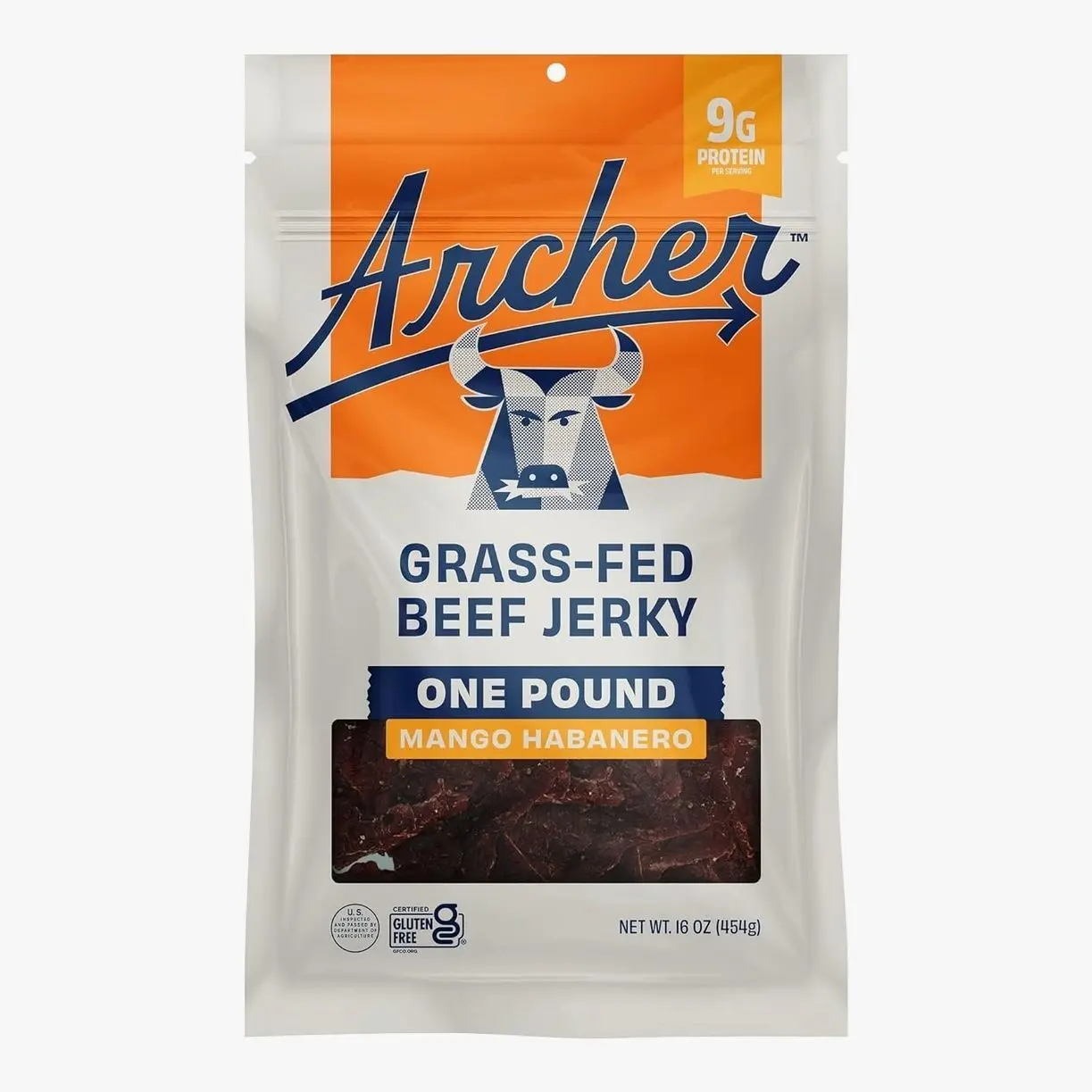 Country Archer Grass-Fed Beef Jerky - Beef Snack Pack, Individual Bulk Protein Snack Pack, Natural Ingredients, Gluten Free, Paleo - Mango Habanero, 16 Oz