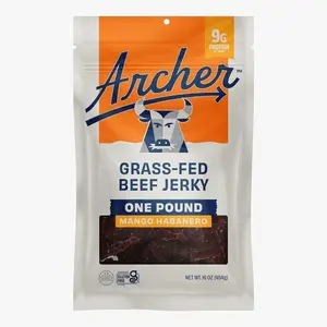 Country Archer Grass-Fed Beef Jerky - Beef Snack Pack, Individual Bulk Protein Snack Pack, Natural Ingredients, Gluten Free, Paleo - Mango Habanero, 16 Oz