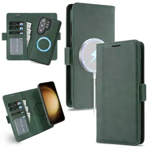 2-in-1 Wallet Magnetic Phone Case Compatible with Samsung Galaxy S26 Ultra, S25 Plus, S24, S23, S22 Ultra. Wallet card holder with card slot, flip leather case. Durable and stylish protection, perfectly fitting design, suitable for daily use.
