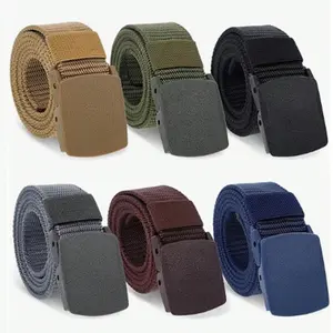 6 Piece Nylon Military Tactical Pants Belt Set, Unisex Woven Cloth Work Waistband with Plastic Buckles, Durable and Versatile