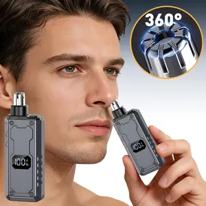 USB Rechargeable Men's Ear Nose Trimmer, LED Display, Portable Fashion Electric Nose Hair Trimmer, High Quality Trimmer, Ideal Gift for Father or Boyfriend
