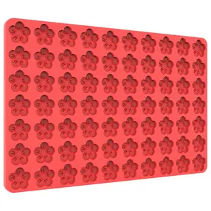 1 pc Tadonyny Small Flower Candy Molds Silicone Chocolate Gummy Molds, Blossom Silicone Fondant Cake Mold Mint Molds with Scraper (flower)