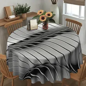 2D flat silver gray, spiral line, round table cloth, family kitchen living room dining table cloth, party table cloth, kitchen accessories, room & outdoor table cloth