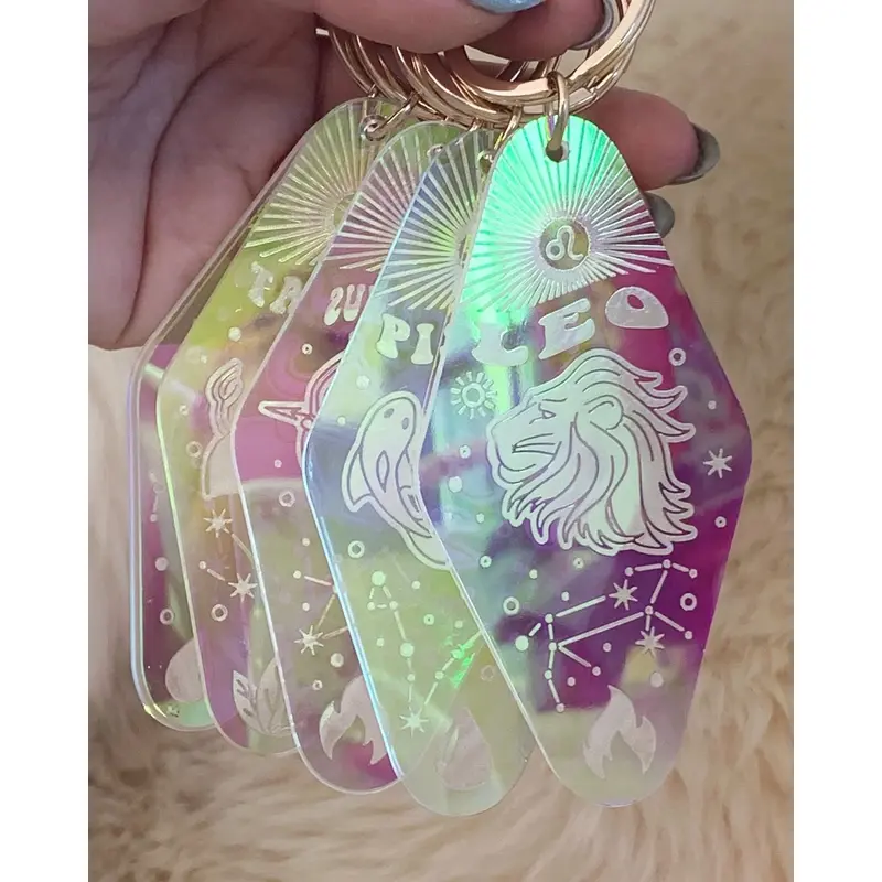 Magical Iridescent Holographic Zodiac Keychain