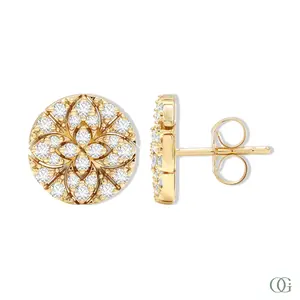 Circle Floral  Diamond Earrings (0.4 CTW)