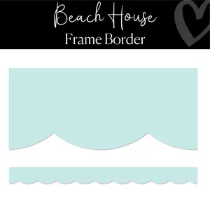 Beach House Aqua Blue Bulletin Board Border