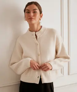 Ultra Luxe Cashmere High Neck Cardigan