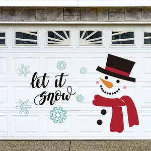 Whaline 21Pcs Christmas Winter Garage Decoration Magnet Stickers Snowman Magnet Decals Refrigerator Stickers Let It Snow Christmas Garage Door Decals for Christmas Party Supplies Home Decorations Whaline