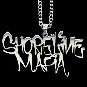Shoreline Mafia Necklace - 2" Mirror Polished Stainless Steel Pendant with Choice of Chain - Hypoallergenic & Scratch-Free Guarantee Choice of Chain Gift Included