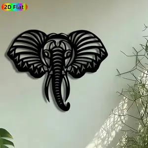 1pc African Elephant Head Metal Wall Art, Tribal Elephant Statue Mural, Intricate Craftsmanship, Perfect for Housewarming, Safari Theme Party Decor, Perfect for Living Room Patio Wall Garden Fence Decor, Ideal Gift for Wildlife Enthusiasts.